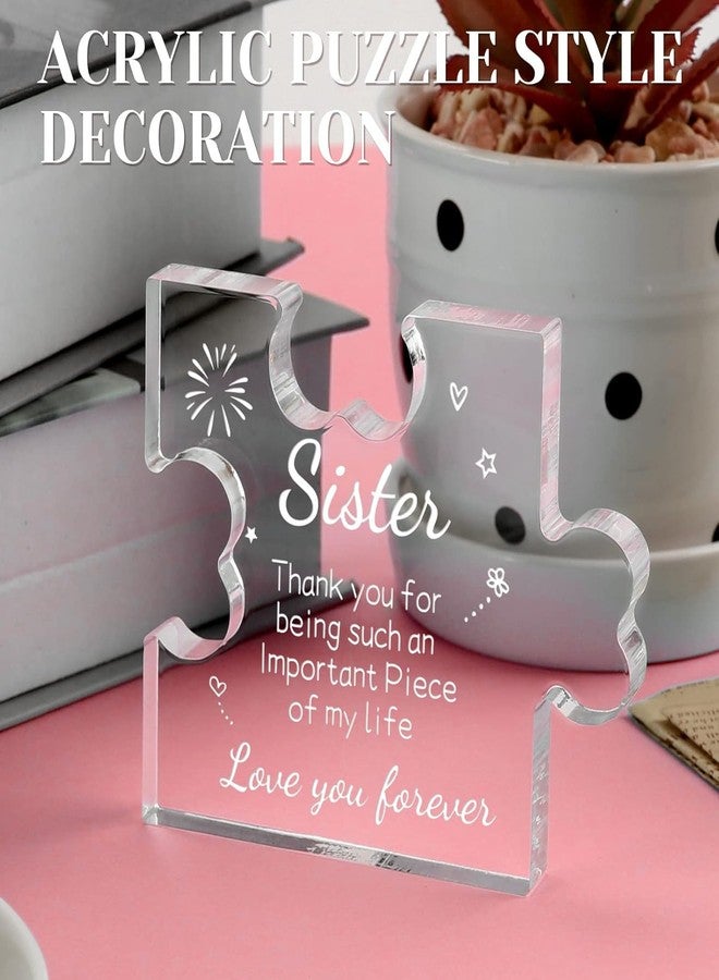 Gifzy Sister Gifts from Sister Acrylic Puzzle Plaque - Sister Birthday Gift Ideas 3.35 x 2.76 Inch Desk Decorations - Sister Gifts Birthday Christmas Card for Sister - Image 2